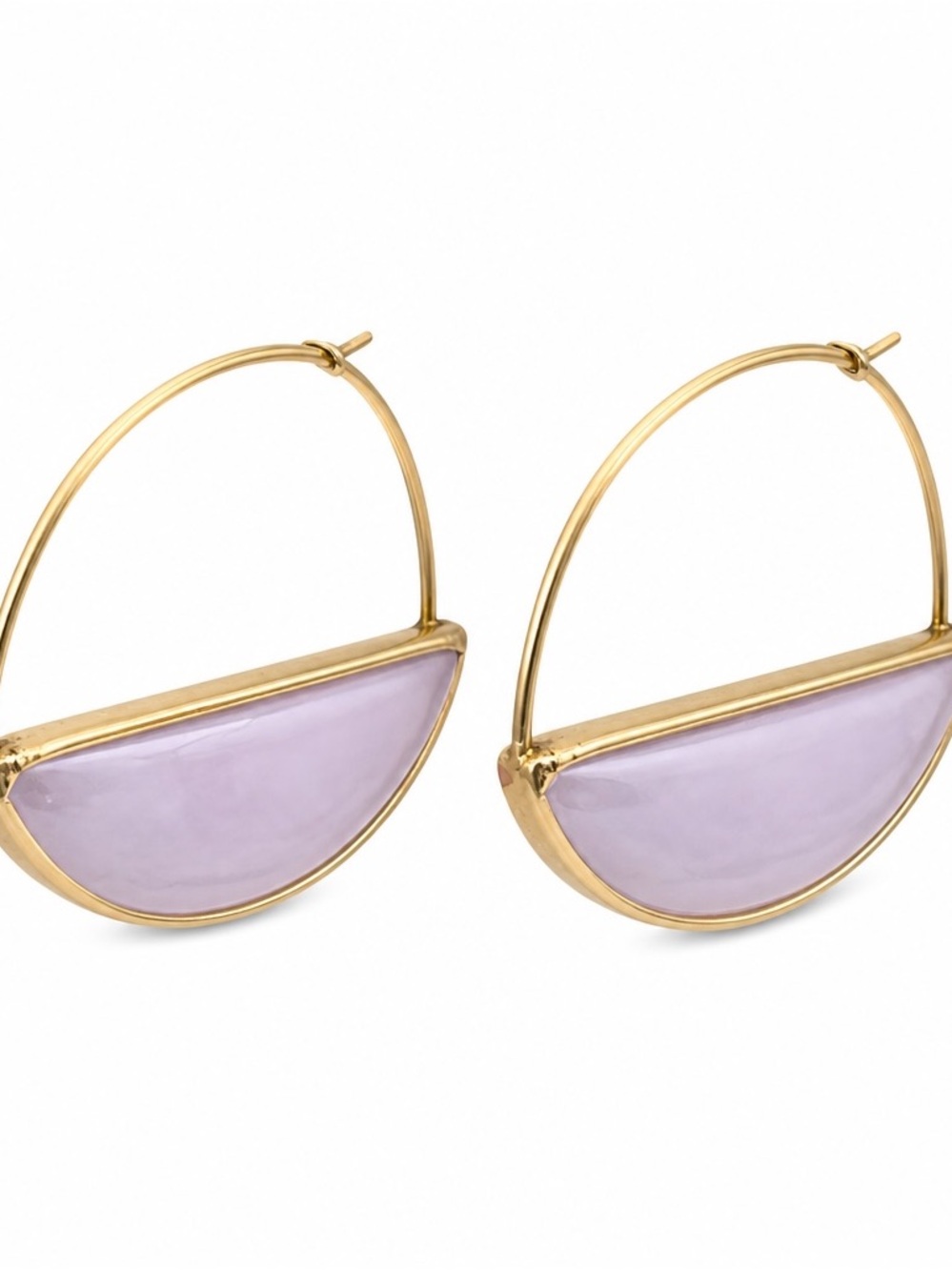 Scout 14k gold dipped Hoop Earrings with Rose Quartz Inlay
